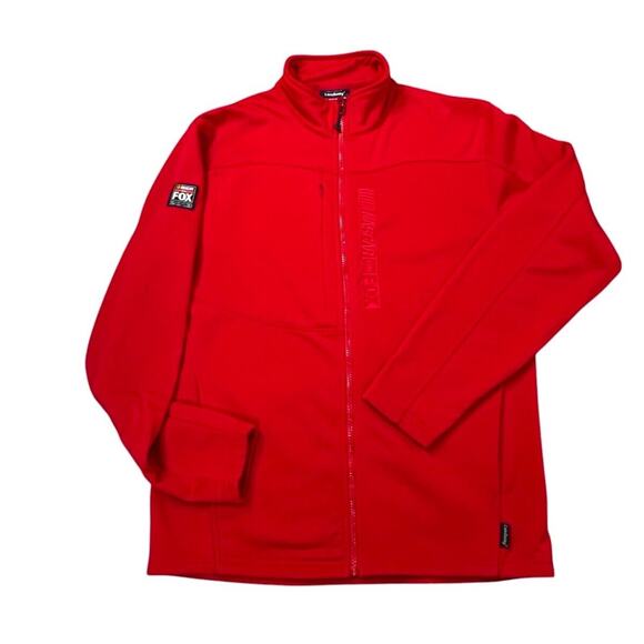 NASCAR on FOX Full Zipper Fleece Lined Polyester Jacket Red Men's Size XL - Picture 1 of 12